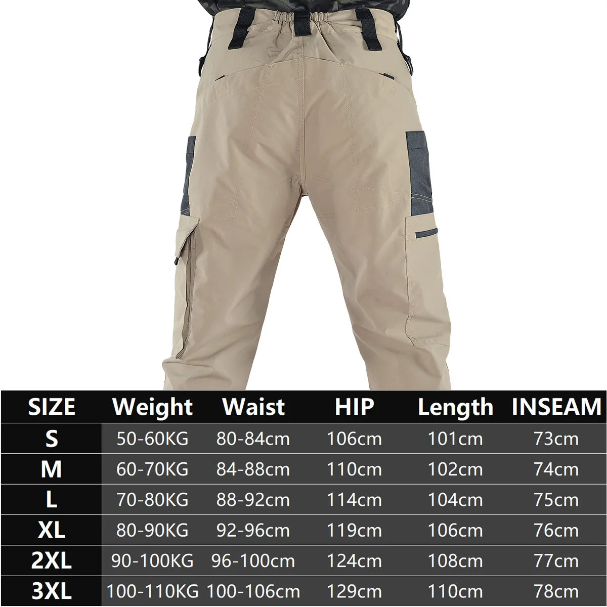 Multi-Pocket Men's Tactical Casual Pants Joggers Cargo Pants Outdoor Hiking Trousers Wear-Resistant Training Overalls Streetwear