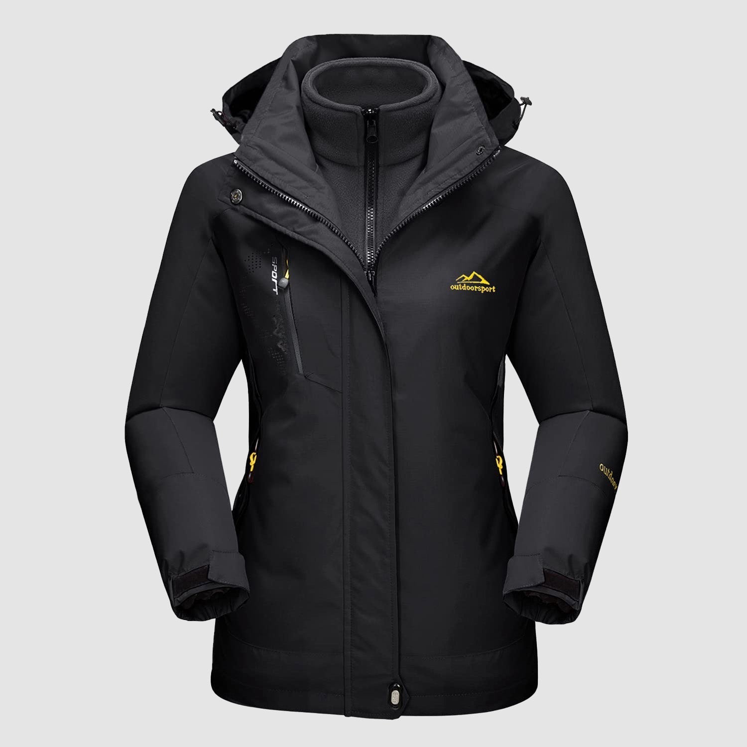 Women's 3-in-1 Waterproof Ski Jacket with Fleece Liner