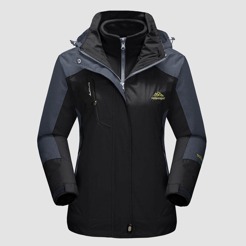 Women's 3-in-1 Waterproof Ski Jacket with Fleece Liner