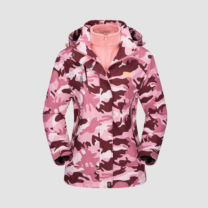 Women's 3-in-1 Waterproof Ski Jacket with Fleece Liner