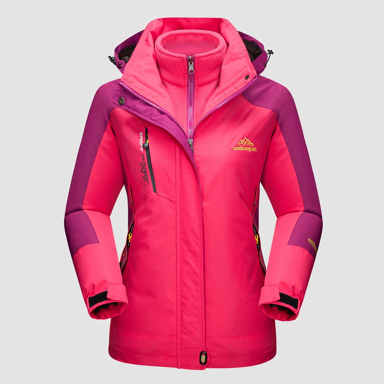 Women's 3-in-1 Waterproof Ski Jacket with Fleece Liner