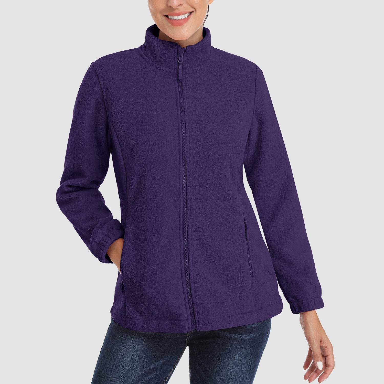Women's Fleece Jacket - Soft & Warm Zip-Up Winter Coat