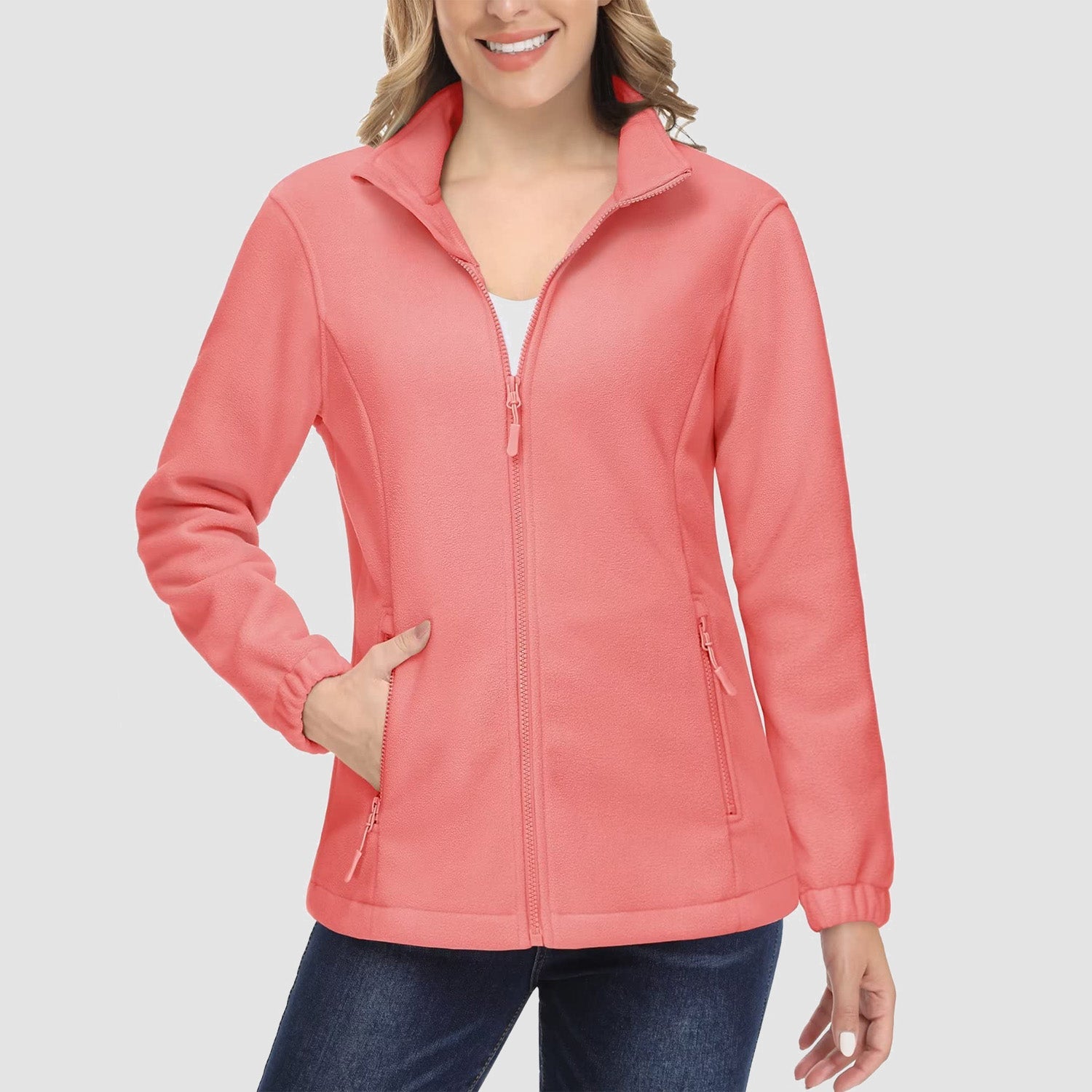 Women's Fleece Jacket - Soft & Warm Zip-Up Winter Coat