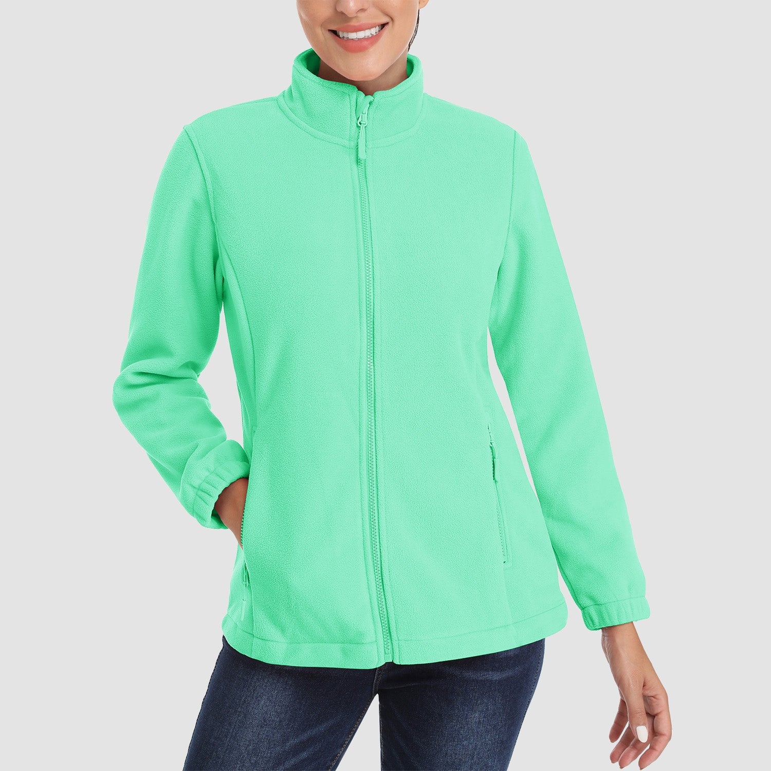 Women's Fleece Jacket - Soft & Warm Zip-Up Winter Coat