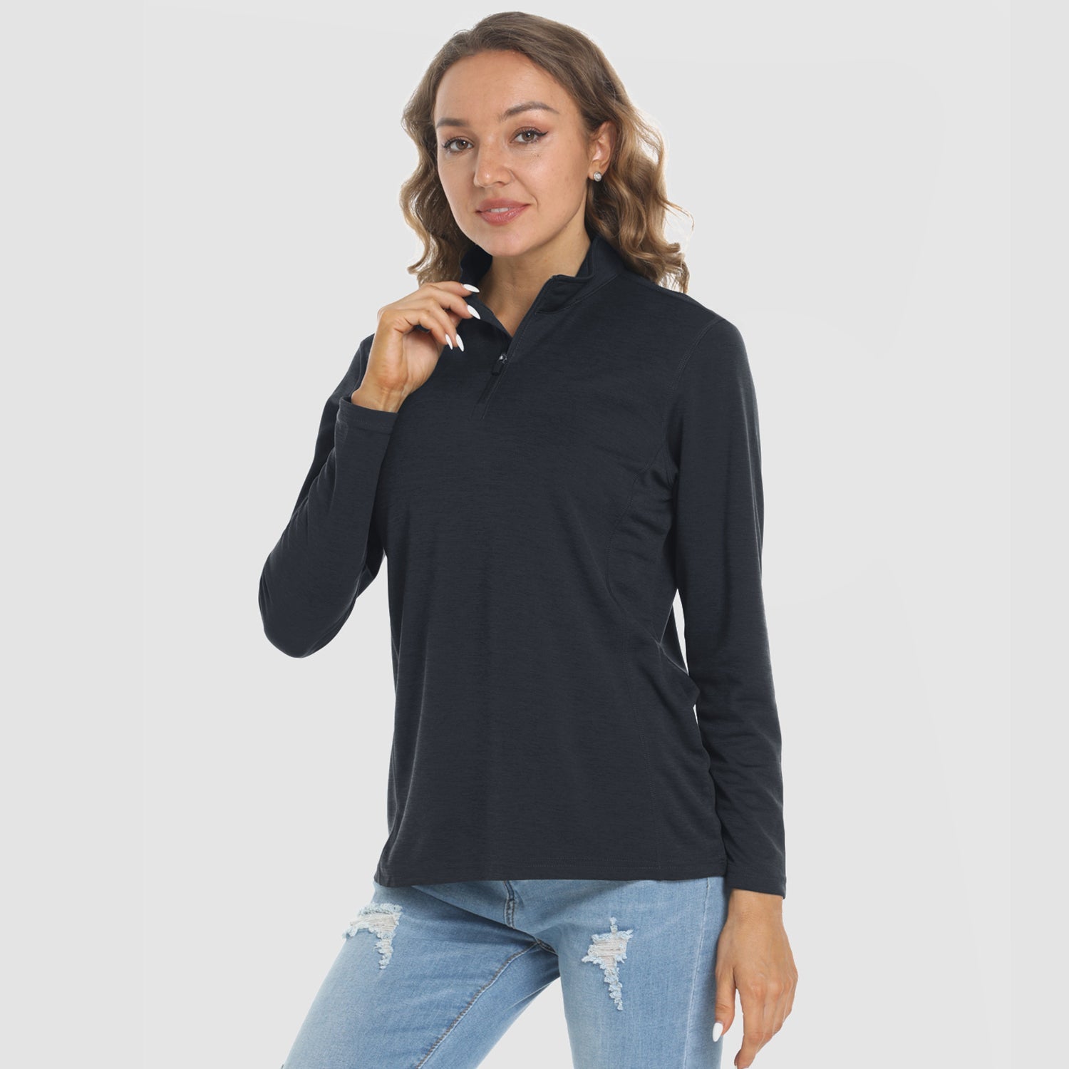Women's Long Sleeve 1/4 Zip UPF50+ Sun Protection Shirt