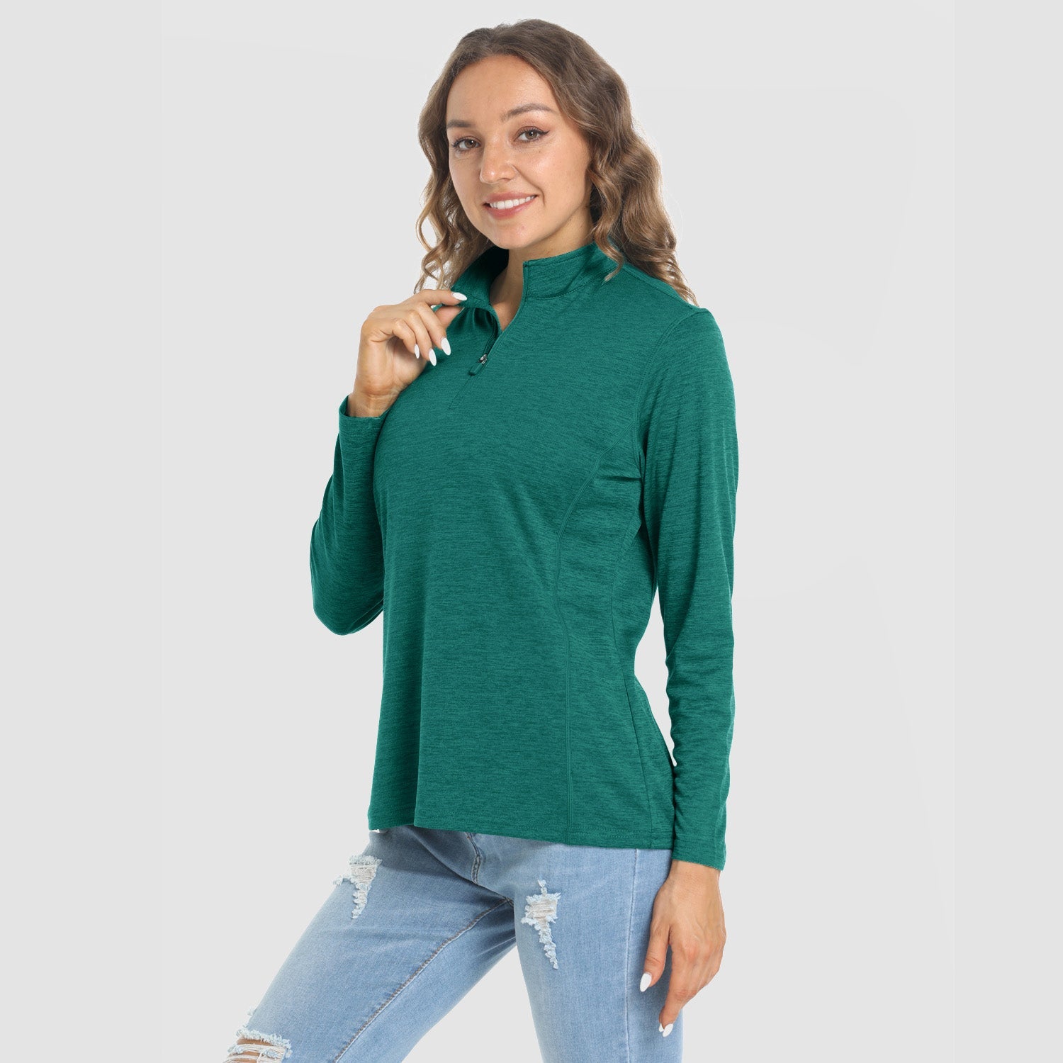 Women's Long Sleeve 1/4 Zip UPF50+ Sun Protection Shirt