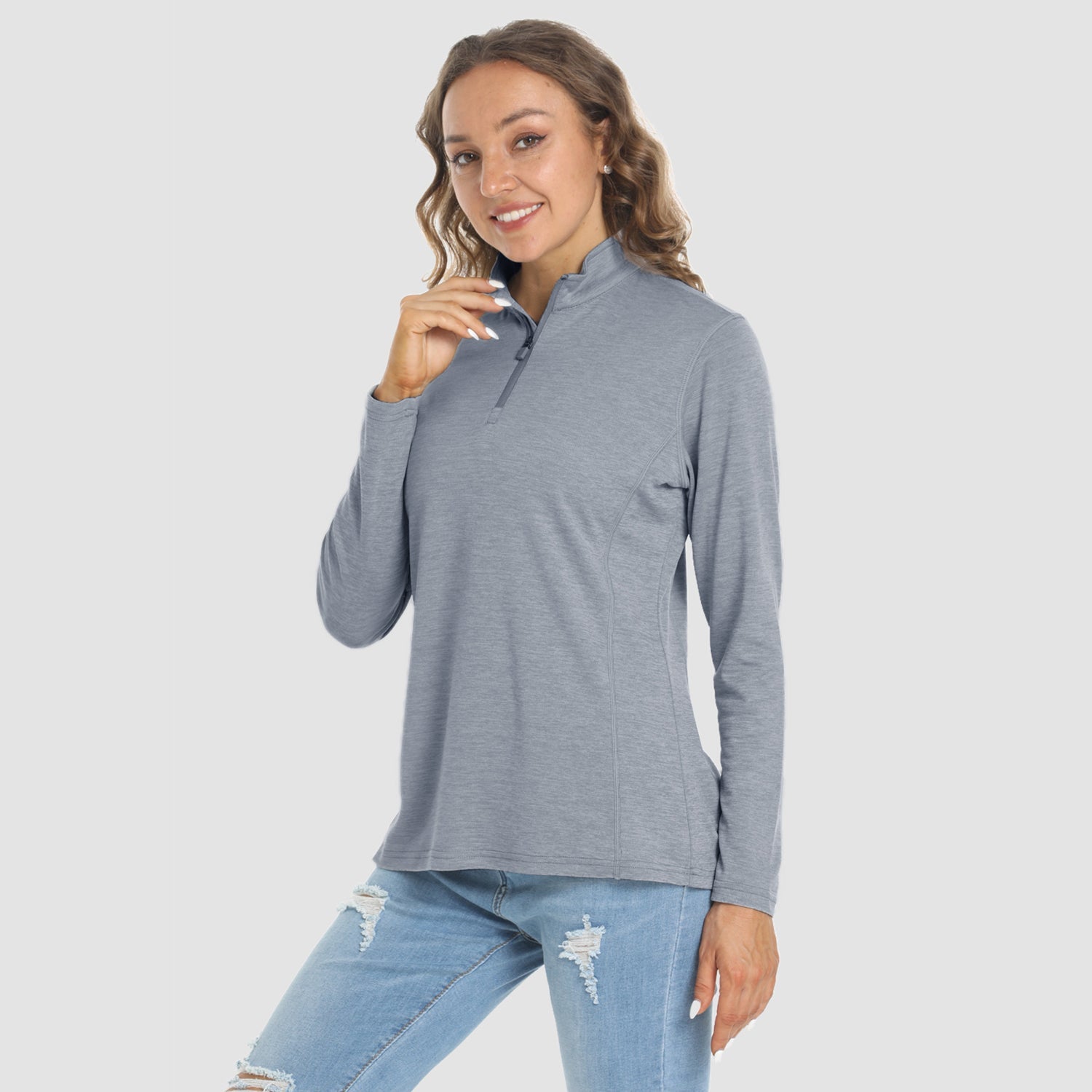 Women's Long Sleeve 1/4 Zip UPF50+ Sun Protection Shirt