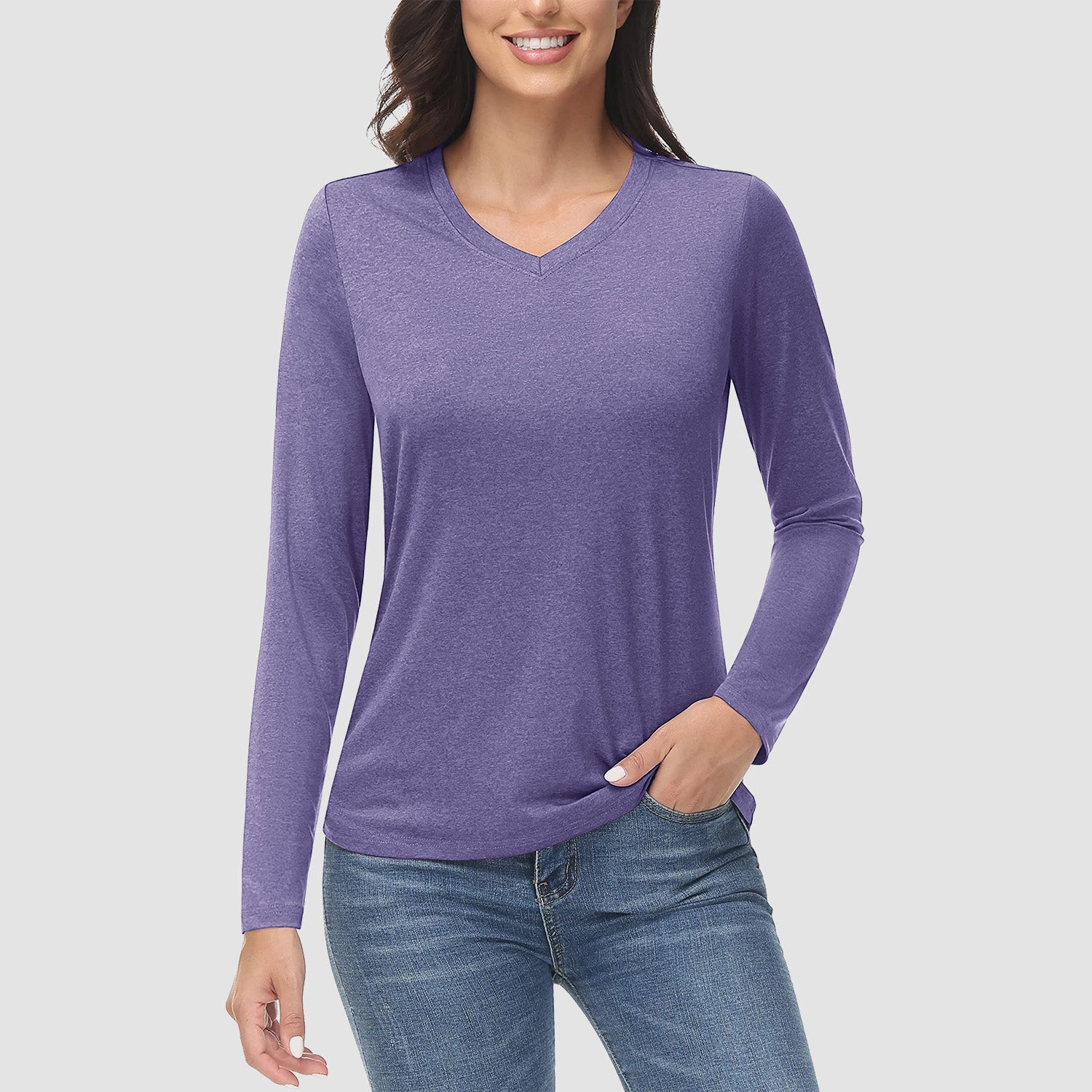 Women's UPF 50+ Shirt - Quick Dry V-Neck Hiking Tee