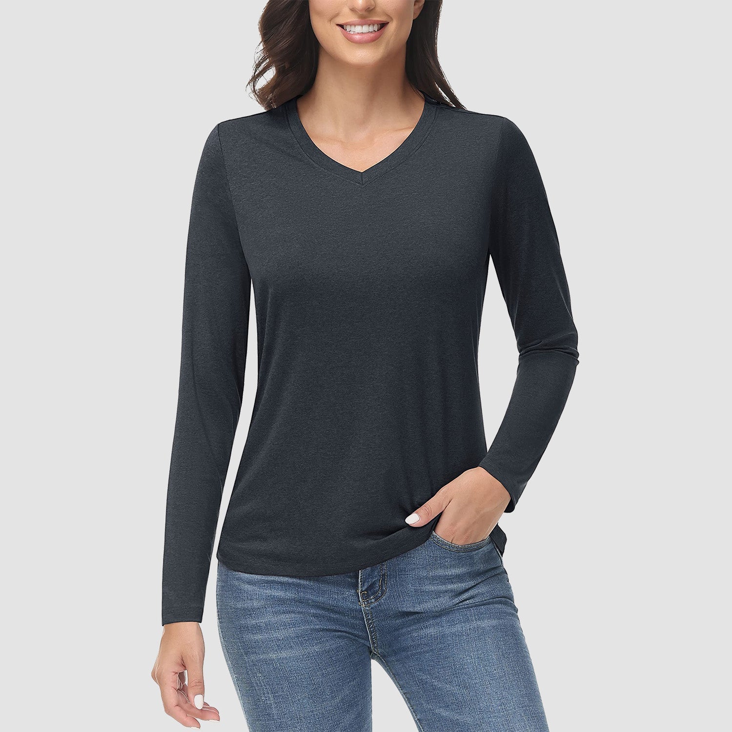 Women's UPF 50+ Shirt - Quick Dry V-Neck Hiking Tee