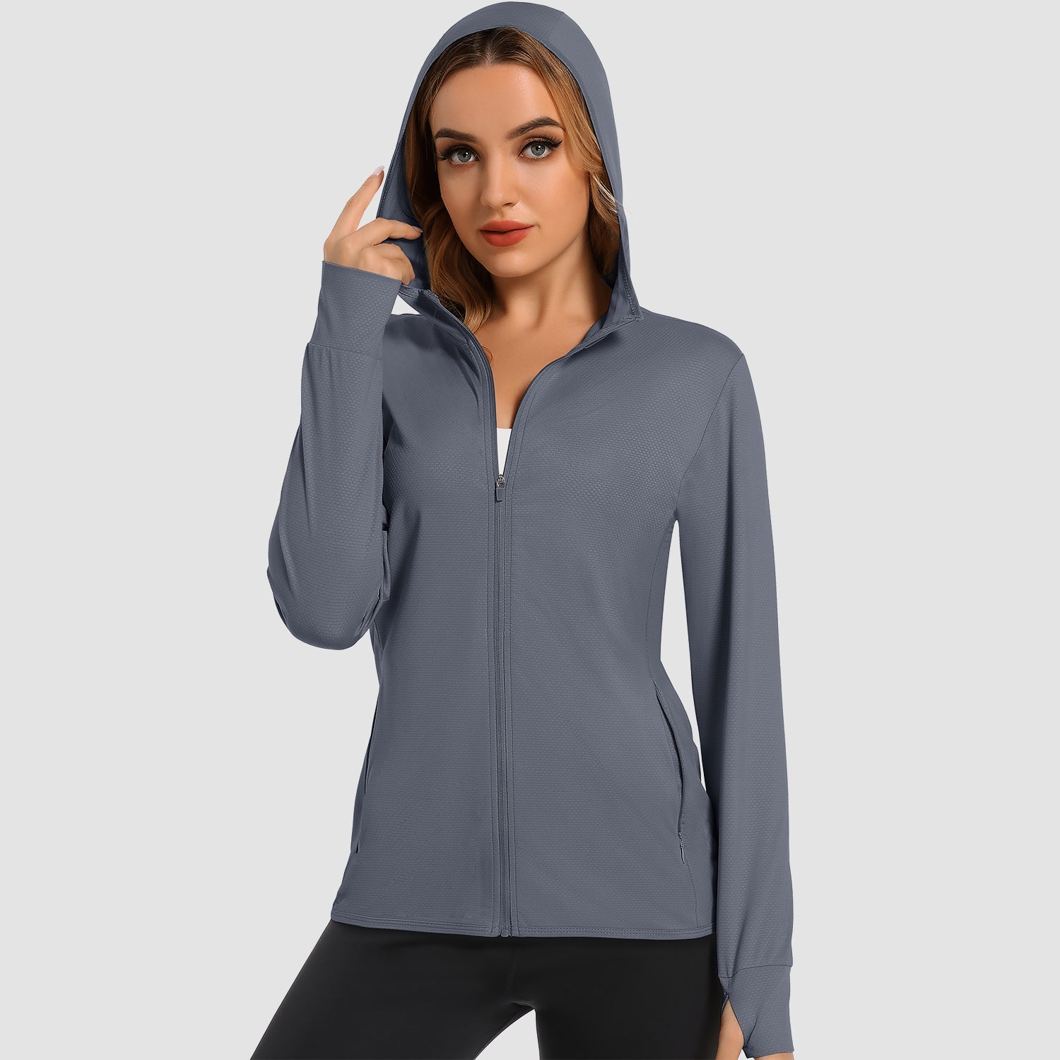 Women's UV Sun Shirt - Long Sleeve Quick-Dry Hooded Jacket