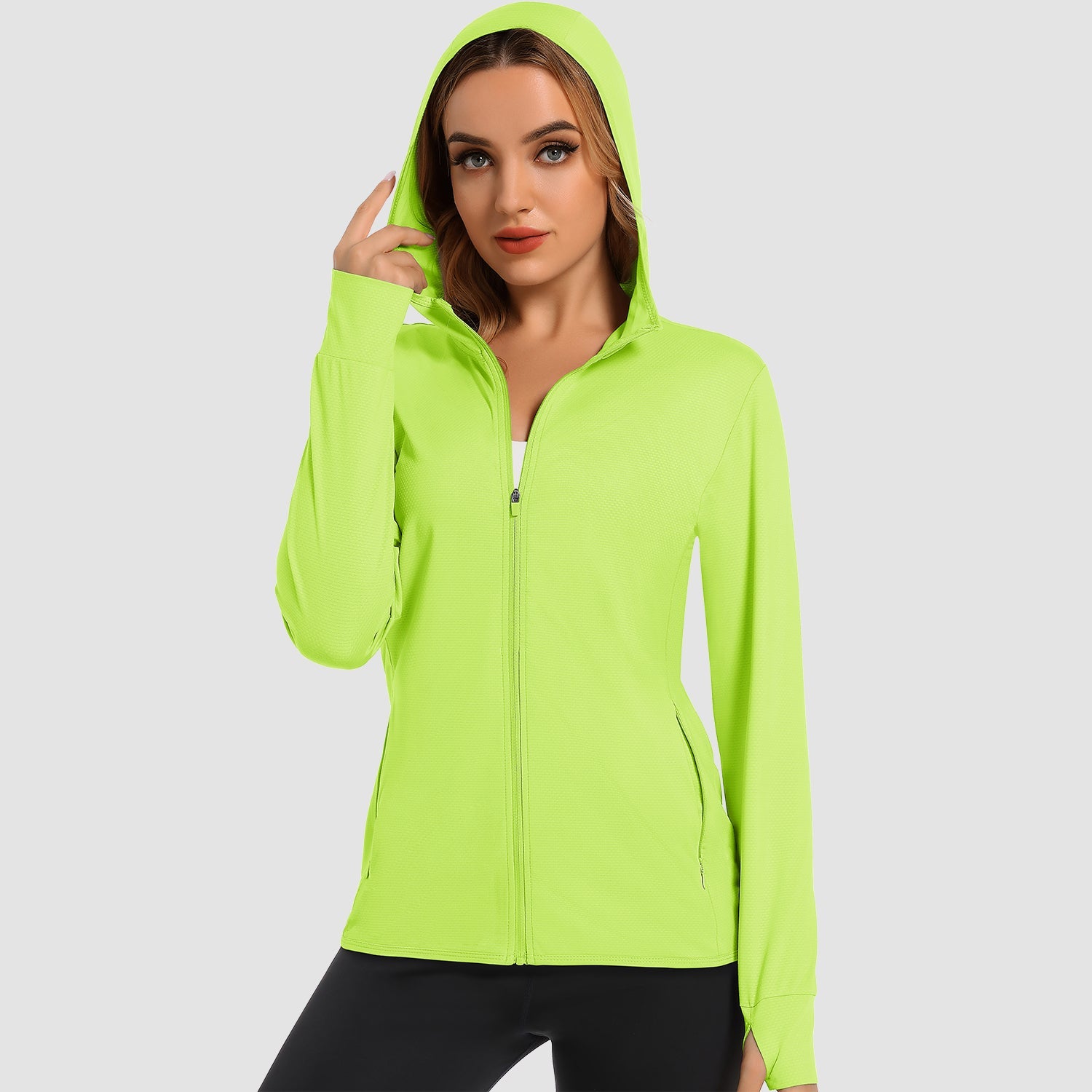 Women's UV Sun Shirt - Long Sleeve Quick-Dry Hooded Jacket