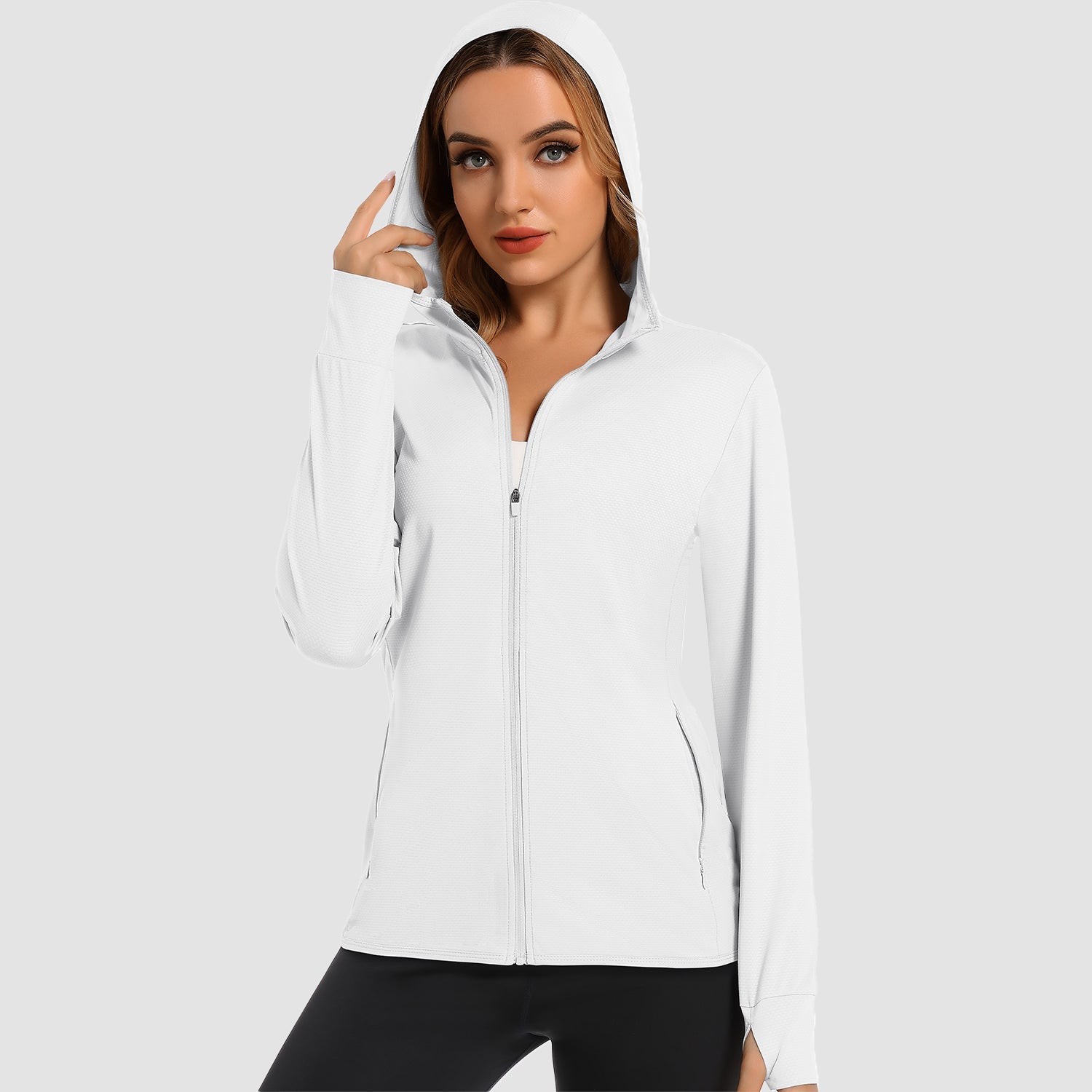 Women's UV Sun Shirt - Long Sleeve Quick-Dry Hooded Jacket
