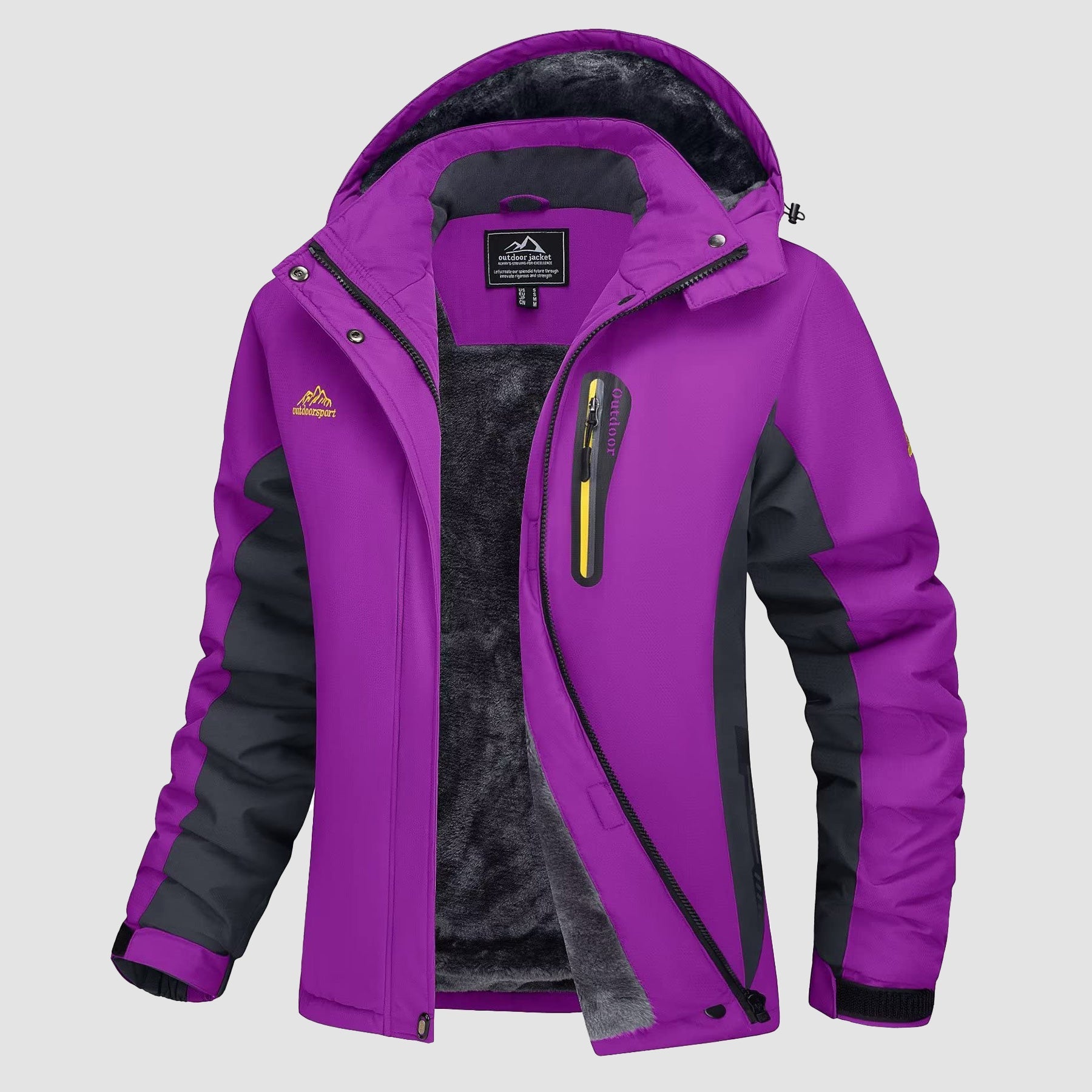 Women's Waterproof Fleece-Lined Ski Jacket with Hood
