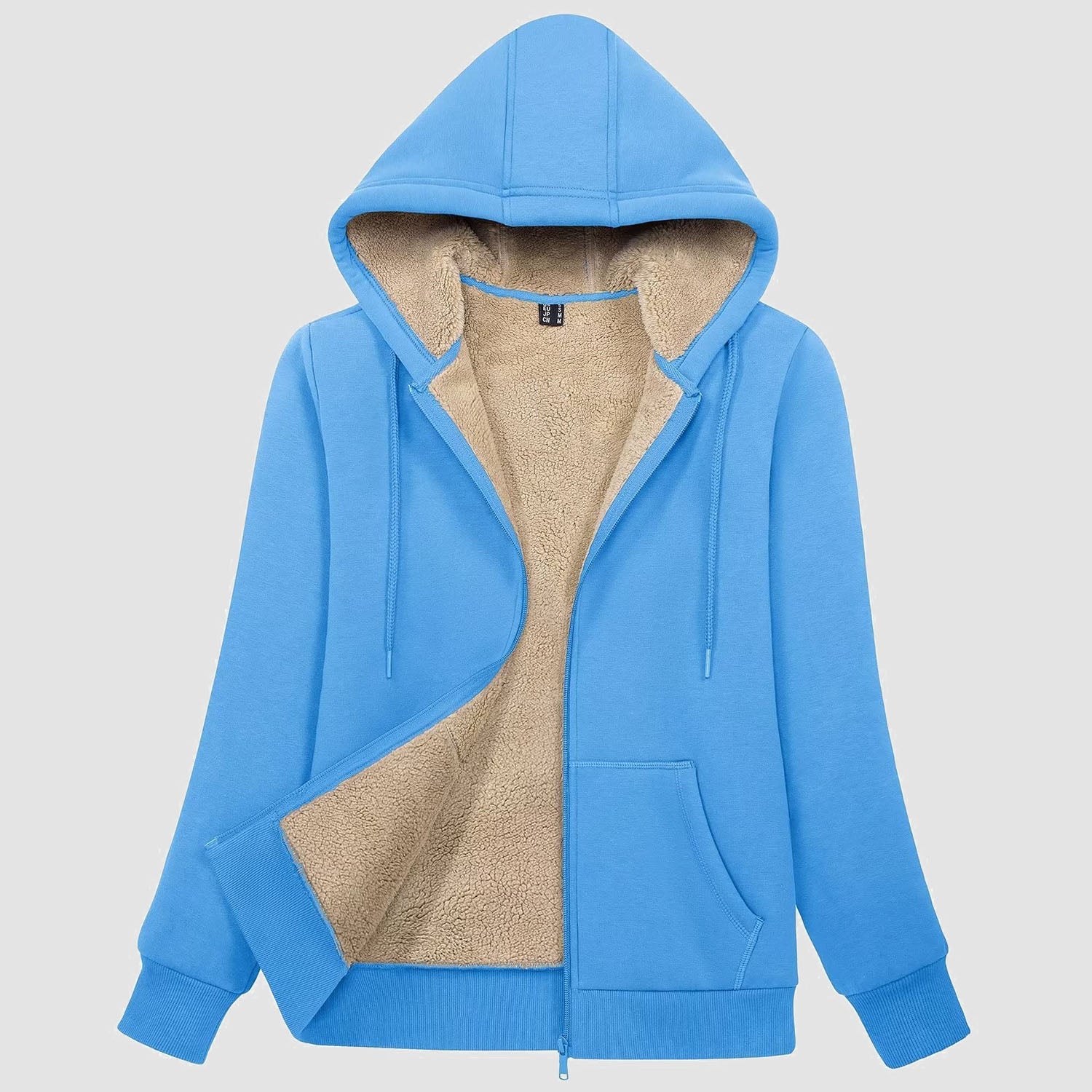 Women's Zip-Up Sherpa Lined Fleece Hoodie Jacket