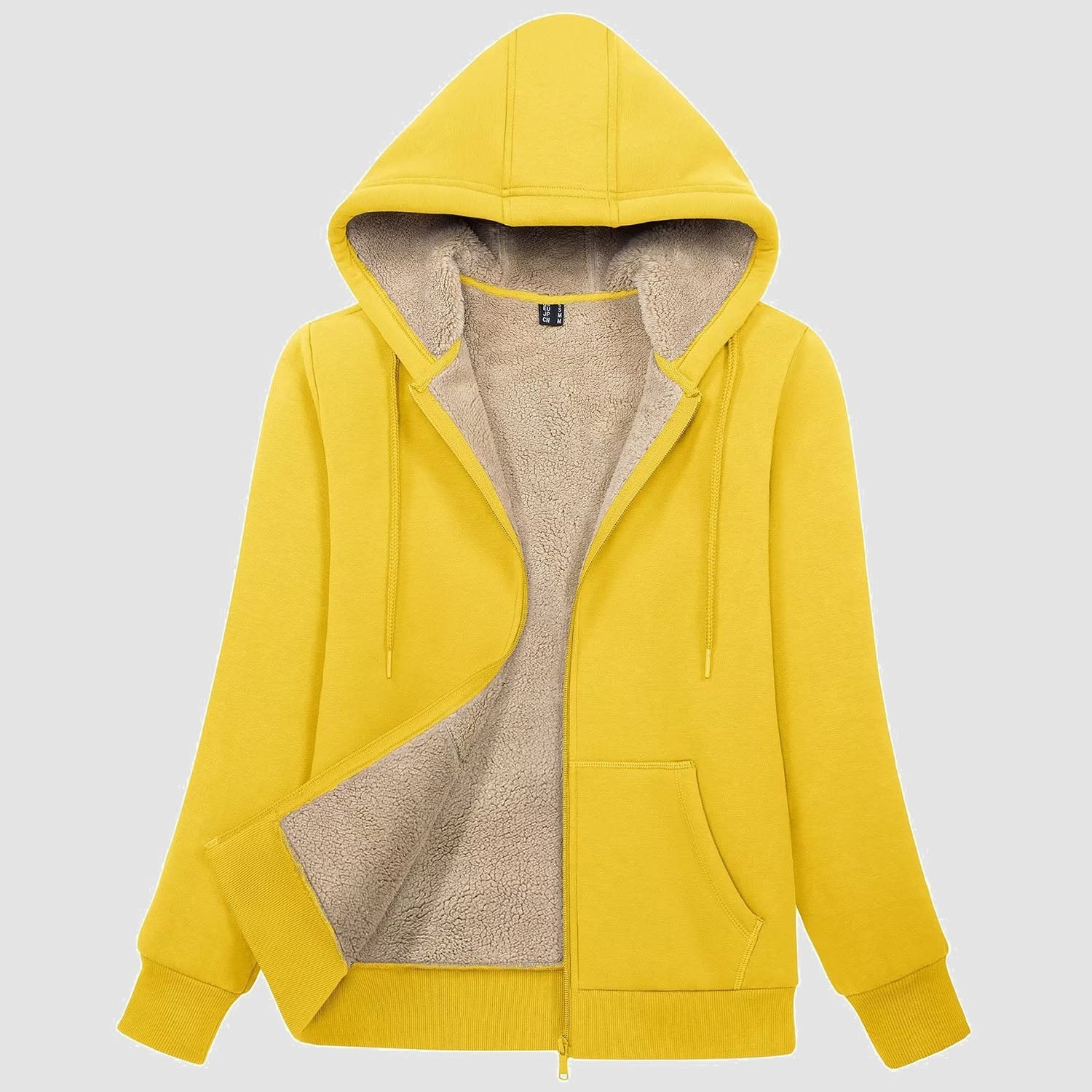 Women's Zip-Up Sherpa Lined Fleece Hoodie Jacket