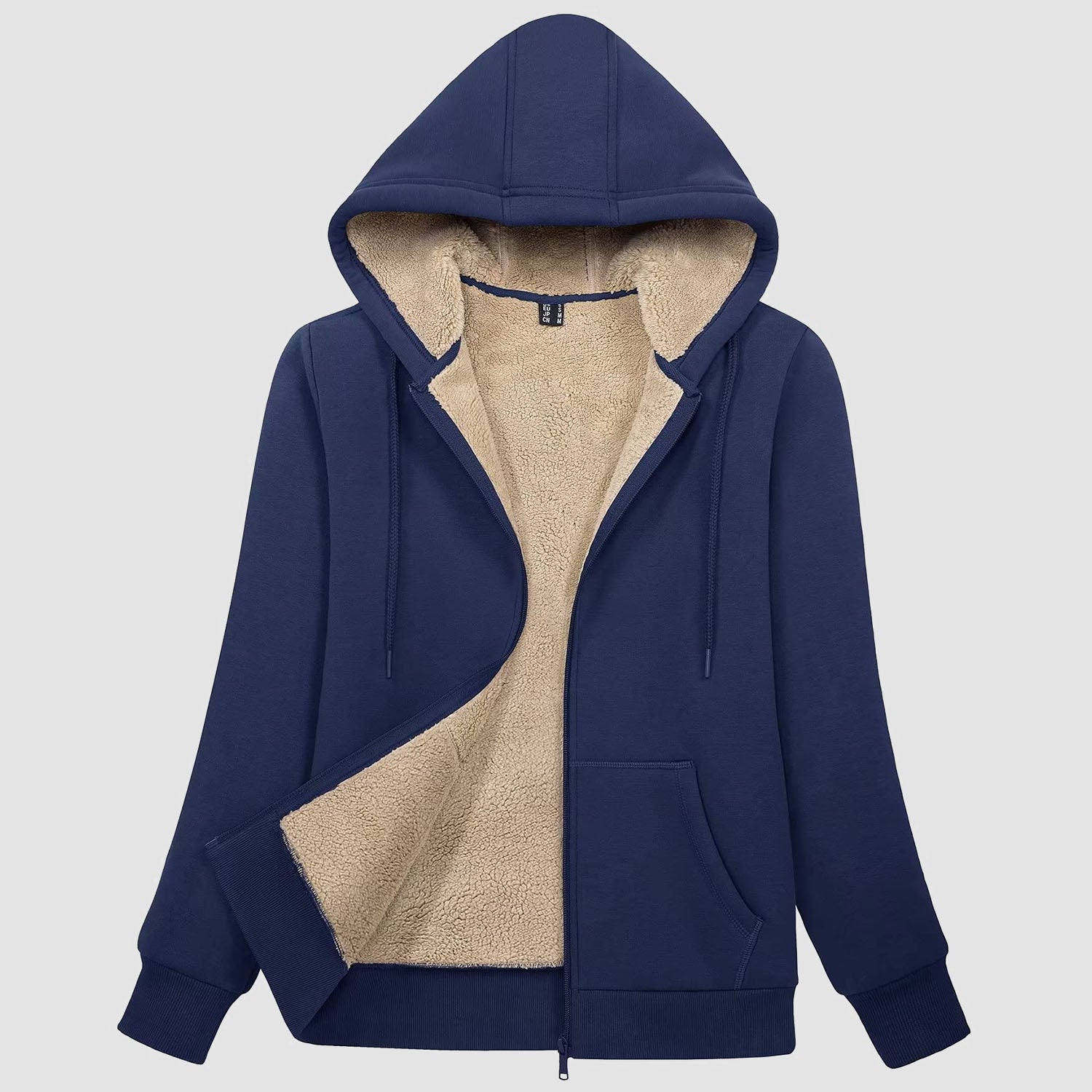 Women's Zip-Up Sherpa Lined Fleece Hoodie Jacket
