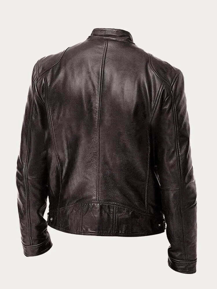 Men's Premium Genuine Leather Jacket: Stylish, Durable, All-Season Outerwear
