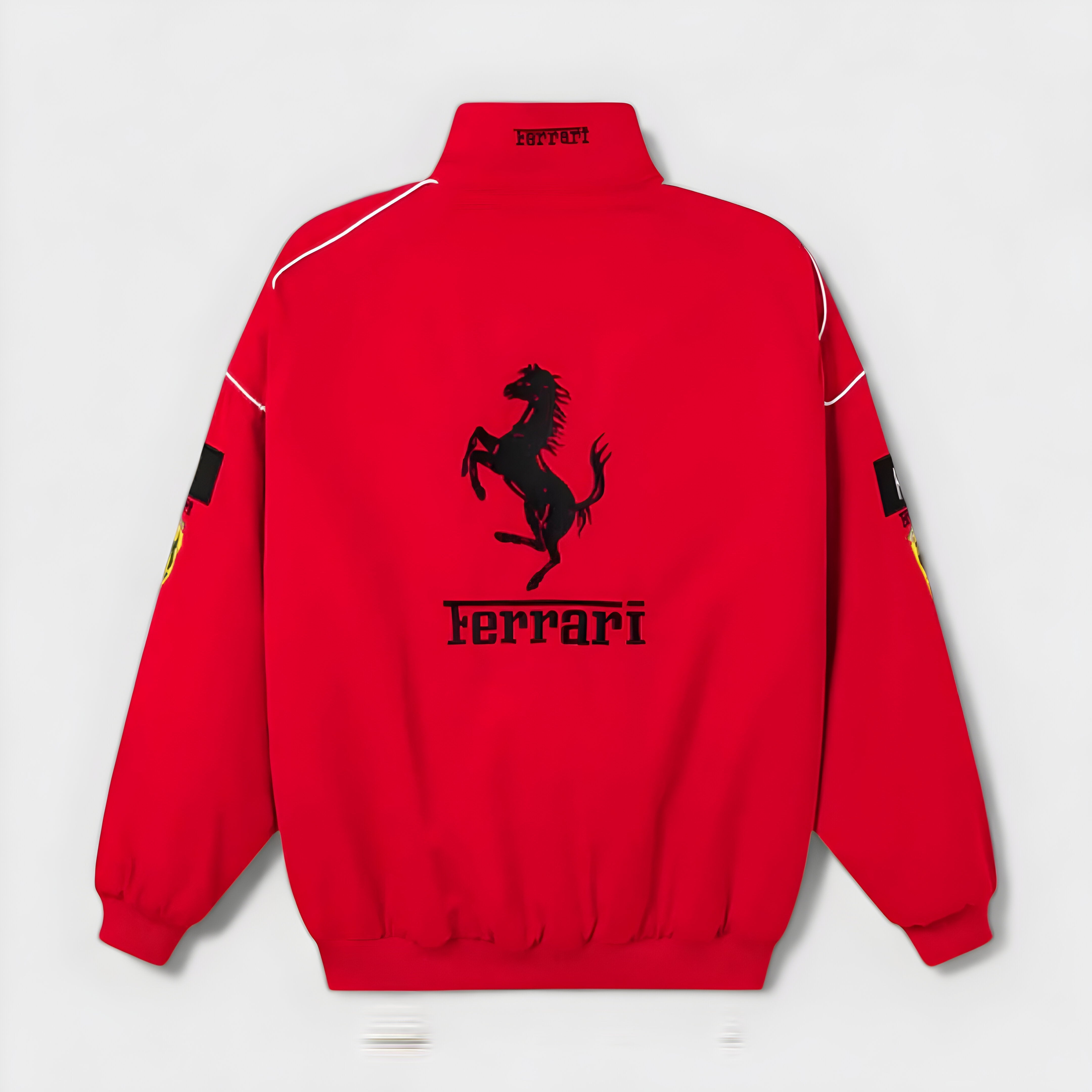 Vintage Unisex Ferrari Racing Jacket - Classic Logo Design, Retro Style